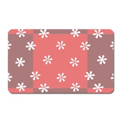 Seed Life Seamless Remix Flower Floral Red White Magnet (rectangular) by Mariart