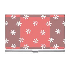 Seed Life Seamless Remix Flower Floral Red White Business Card Holders by Mariart