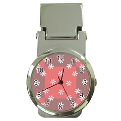 Seed Life Seamless Remix Flower Floral Red White Money Clip Watches by Mariart