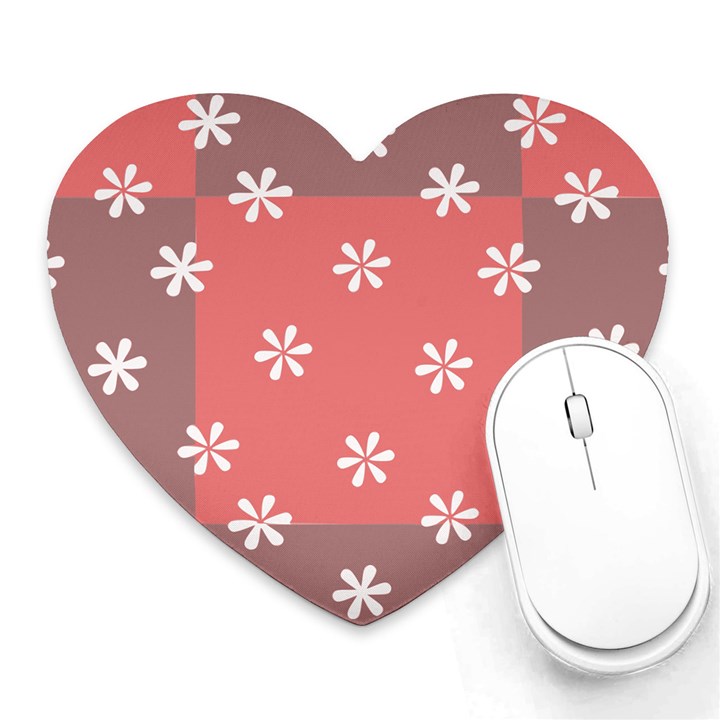 Seed Life Seamless Remix Flower Floral Red White Heart Mousepads