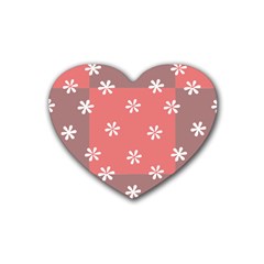 Seed Life Seamless Remix Flower Floral Red White Rubber Coaster (heart)  by Mariart