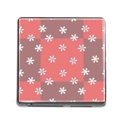 Seed Life Seamless Remix Flower Floral Red White Memory Card Reader (square) by Mariart