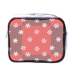 Seed Life Seamless Remix Flower Floral Red White Mini Toiletries Bags by Mariart