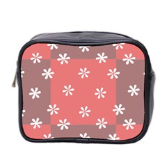 Seed Life Seamless Remix Flower Floral Red White Mini Toiletries Bag 2-side by Mariart