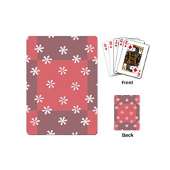 Seed Life Seamless Remix Flower Floral Red White Playing Cards (mini)  by Mariart