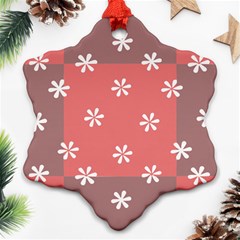 Seed Life Seamless Remix Flower Floral Red White Snowflake Ornament (two Sides) by Mariart