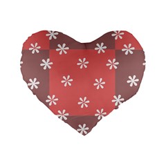 Seed Life Seamless Remix Flower Floral Red White Standard 16  Premium Heart Shape Cushions by Mariart