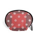 Seed Life Seamless Remix Flower Floral Red White Accessory Pouches (Small)  Front