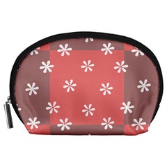 Seed Life Seamless Remix Flower Floral Red White Accessory Pouches (large)  by Mariart