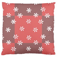 Seed Life Seamless Remix Flower Floral Red White Large Flano Cushion Case (two Sides) by Mariart