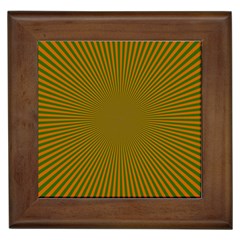 Stripy Starburst Effect Light Orange Green Line Framed Tiles by Mariart