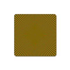 Stripy Starburst Effect Light Orange Green Line Square Magnet