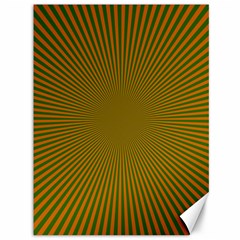 Stripy Starburst Effect Light Orange Green Line Canvas 36  X 48   by Mariart