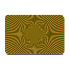 Stripy Starburst Effect Light Orange Green Line Small Doormat  by Mariart