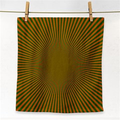 Stripy Starburst Effect Light Orange Green Line Face Towel by Mariart