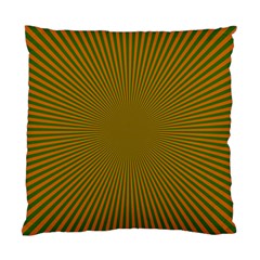 Stripy Starburst Effect Light Orange Green Line Standard Cushion Case (two Sides) by Mariart