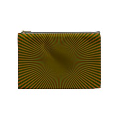 Stripy Starburst Effect Light Orange Green Line Cosmetic Bag (medium)  by Mariart