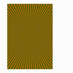 Stripy Starburst Effect Light Orange Green Line Small Garden Flag (two Sides) by Mariart