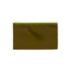 Stripy Starburst Effect Light Orange Green Line Cosmetic Bag (xs) by Mariart