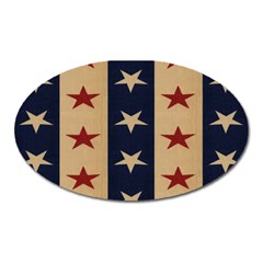 Stars Stripes Grey Blue Oval Magnet by Mariart