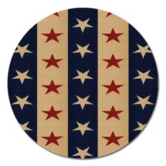 Stars Stripes Grey Blue Magnet 5  (round) by Mariart