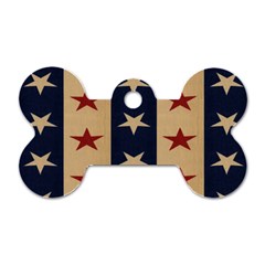 Stars Stripes Grey Blue Dog Tag Bone (one Side) by Mariart