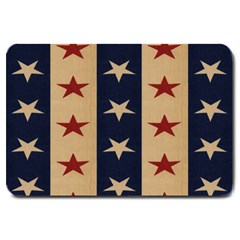 Stars Stripes Grey Blue Large Doormat  by Mariart