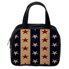 Stars Stripes Grey Blue Classic Handbags (one Side) by Mariart