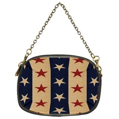 Stars Stripes Grey Blue Chain Purses (two Sides)  by Mariart