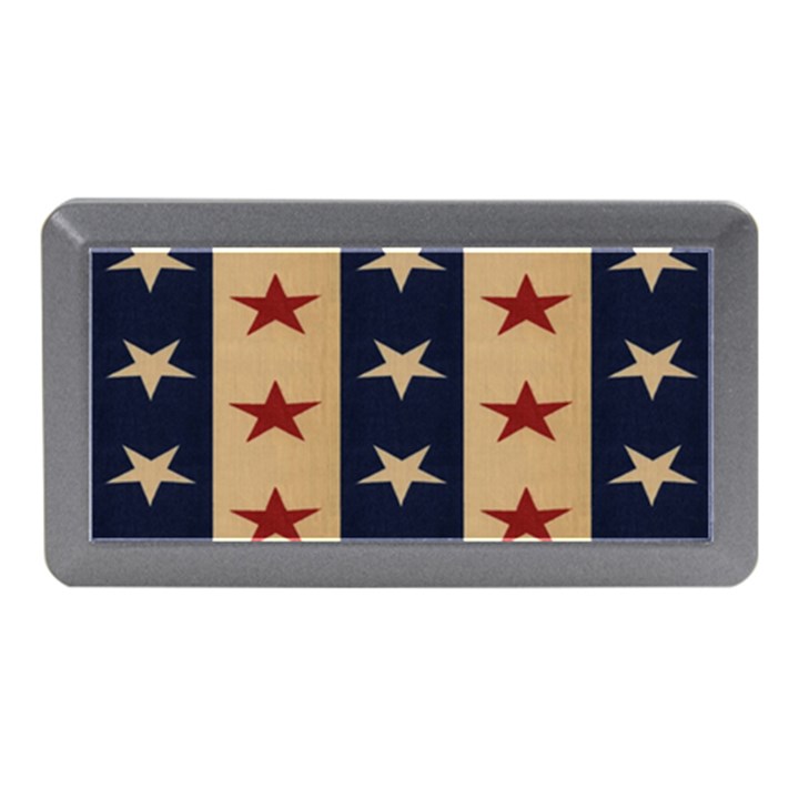 Stars Stripes Grey Blue Memory Card Reader (Mini)