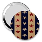 Stars Stripes Grey Blue 3  Handbag Mirrors Front