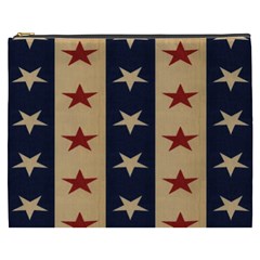 Stars Stripes Grey Blue Cosmetic Bag (xxxl)  by Mariart