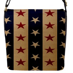 Stars Stripes Grey Blue Flap Messenger Bag (s) by Mariart