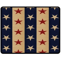 Stars Stripes Grey Blue Double Sided Fleece Blanket (medium)  by Mariart