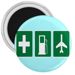 Traffic Signs Hospitals, Airplanes, Petrol Stations 3  Magnets by Mariart