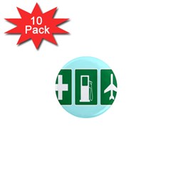 Traffic Signs Hospitals, Airplanes, Petrol Stations 1  Mini Magnet (10 Pack)  by Mariart