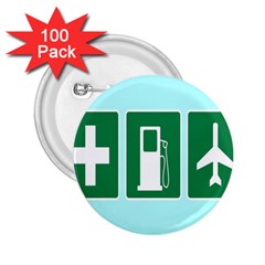 Traffic Signs Hospitals, Airplanes, Petrol Stations 2 25  Buttons (100 Pack)  by Mariart