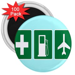 Traffic Signs Hospitals, Airplanes, Petrol Stations 3  Magnets (100 Pack) by Mariart