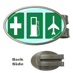 Traffic Signs Hospitals, Airplanes, Petrol Stations Money Clips (oval)  by Mariart