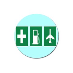 Traffic Signs Hospitals, Airplanes, Petrol Stations Magnet 3  (round) by Mariart