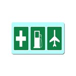 Traffic Signs Hospitals, Airplanes, Petrol Stations Magnet (Name Card) Front