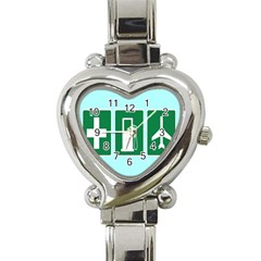 Traffic Signs Hospitals, Airplanes, Petrol Stations Heart Italian Charm Watch by Mariart