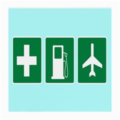 Traffic Signs Hospitals, Airplanes, Petrol Stations Medium Glasses Cloth (2-side) by Mariart