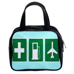 Traffic Signs Hospitals, Airplanes, Petrol Stations Classic Handbags (2 Sides) by Mariart