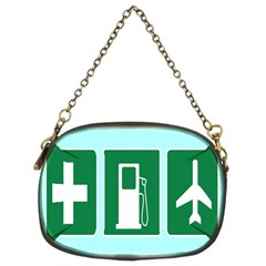 Traffic Signs Hospitals, Airplanes, Petrol Stations Chain Purses (two Sides)  by Mariart