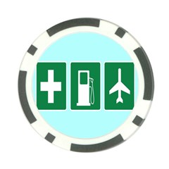 Traffic Signs Hospitals, Airplanes, Petrol Stations Poker Chip Card Guard (10 Pack)