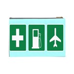 Traffic Signs Hospitals, Airplanes, Petrol Stations Cosmetic Bag (Large)  Back