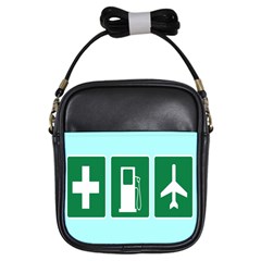 Traffic Signs Hospitals, Airplanes, Petrol Stations Girls Sling Bags by Mariart