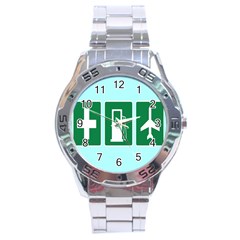 Traffic Signs Hospitals, Airplanes, Petrol Stations Stainless Steel Analogue Watch by Mariart