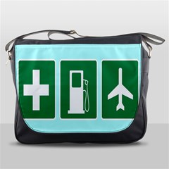 Traffic Signs Hospitals, Airplanes, Petrol Stations Messenger Bags by Mariart